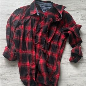 Tommy Hilfiger Red and Black Checkered Shirt